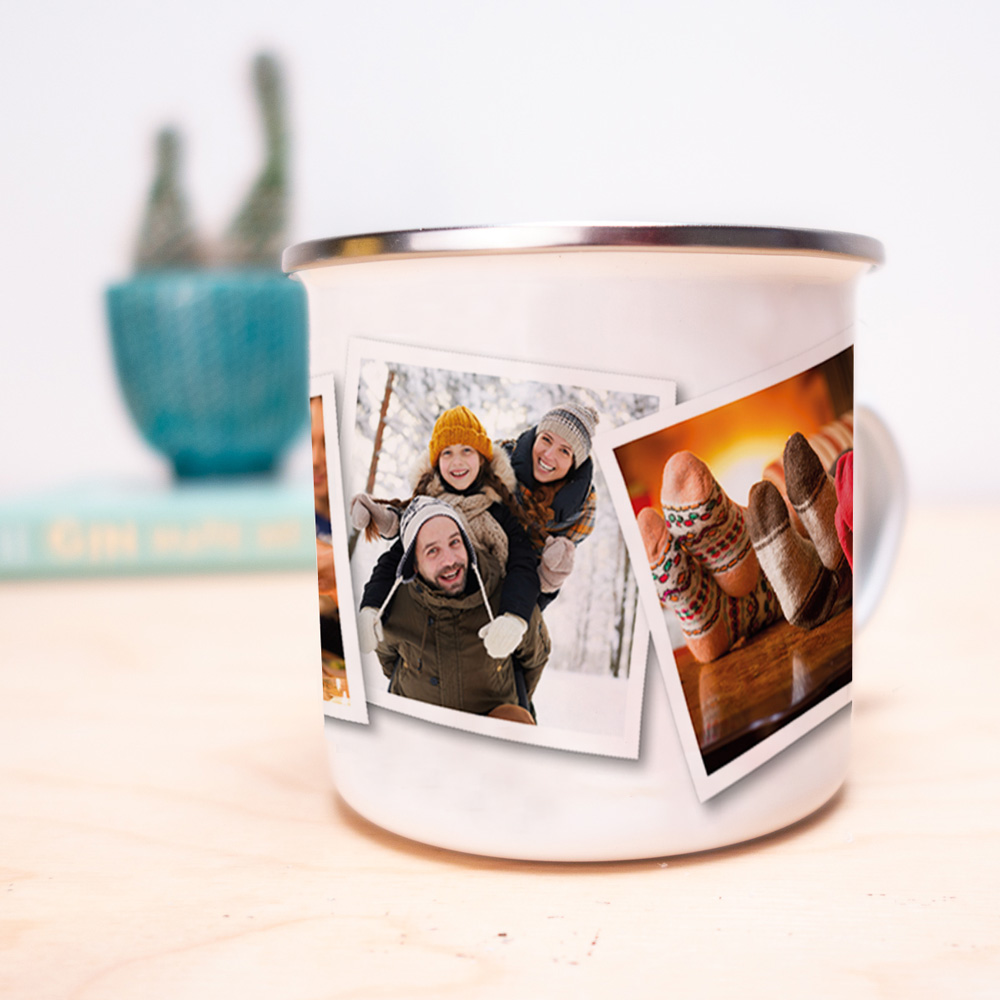 Cadeau de noel Tasse personnalisée en métal avec photos