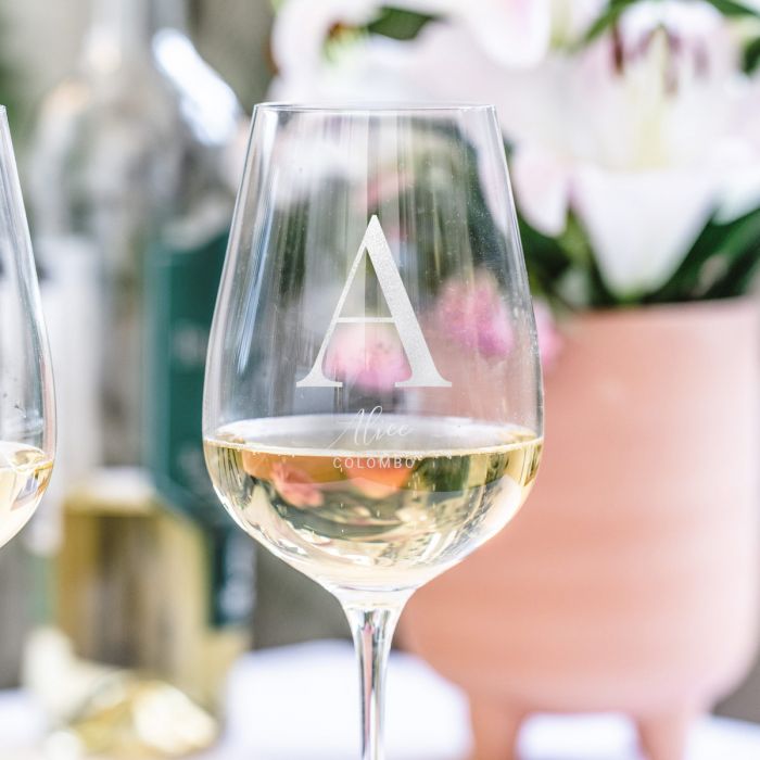 Verre à vin personnalisé avec monogramme cadeau fête des Mères verre à vin personnalisé avec monogramme