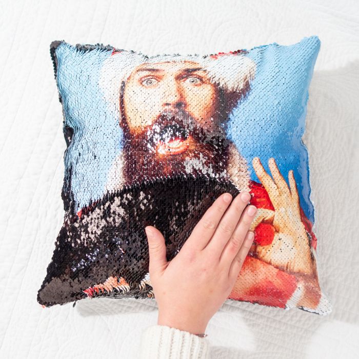 Cadeau de noel : la housse de coussin personnalisable photo et paillettes Cadeau de noel : la housse de coussin personnalisable photo et paillettes