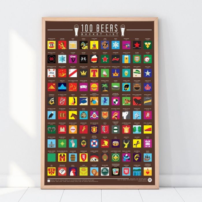 Cadeau de noel : le poster 100 bières Cadeau de noel : le poster 100 bières