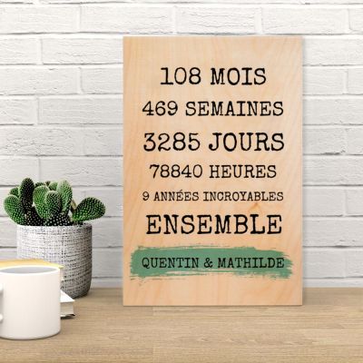 Impression sur Bois Personnalisable - Anniversaire Impression sur Bois Personnalisable - Anniversaire