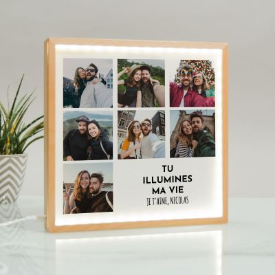 Light Box Cadre Lumineux avec 7 photos et texte Light Box Cadre Lumineux avec 7 photos et texte