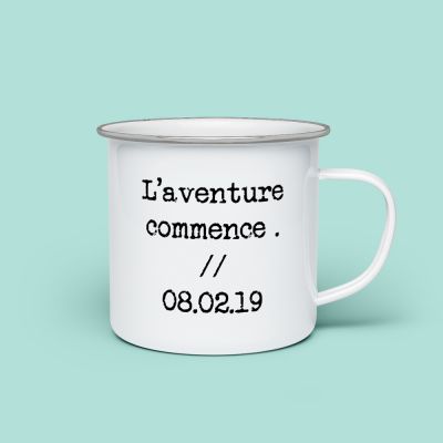 Tasse en métal personnalisable avec texte Tasse en métal personnalisable avec texte