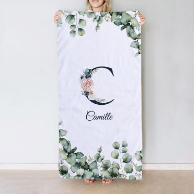 Serviette avec Monogramme et Texte Serviette avec Monogramme et Texte