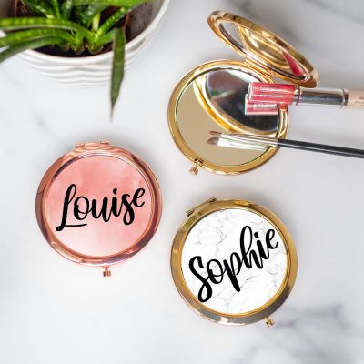 Miroir de poche personnalisable avec nom Miroir de poche personnalisable avec nom