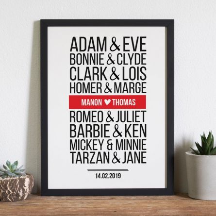 Poster Personnalisable Couples Célèbres - Version Moderne