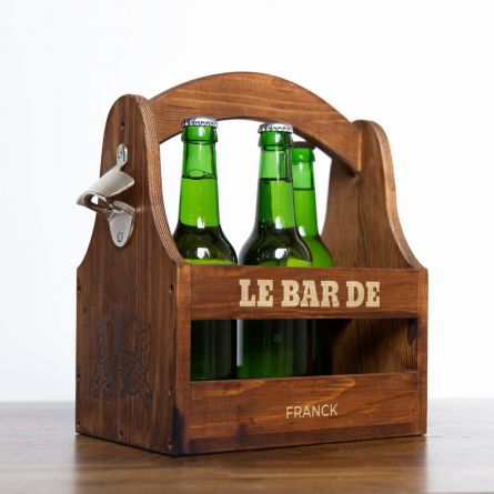 Porte-bouteilles avec texte