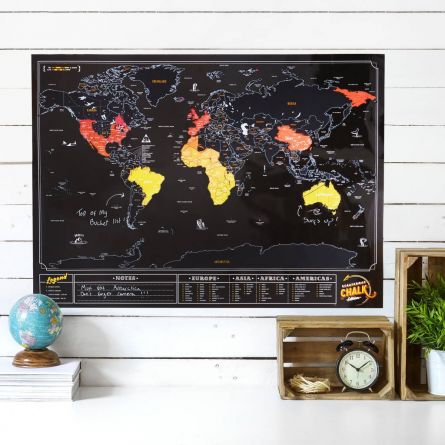Carte du monde à gratter Ardoise
