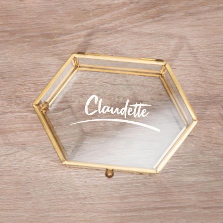 Boîte en Verre avec Texte