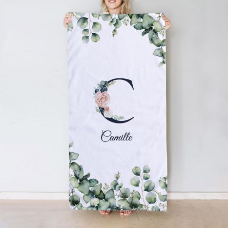 Serviette avec Monogramme et Texte