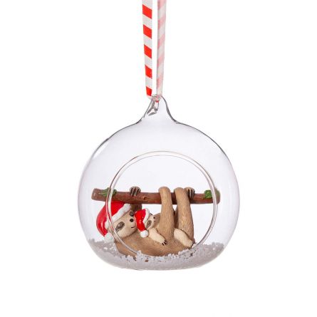 Boule de Noël maman & bébé Paresseux