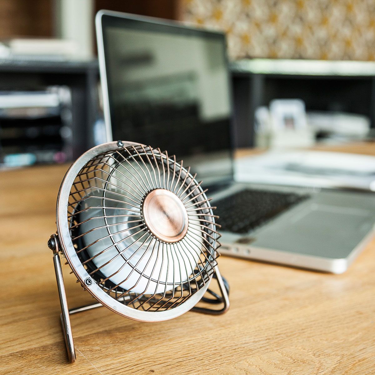 Ventilateur De Bureau Usb En Bronze