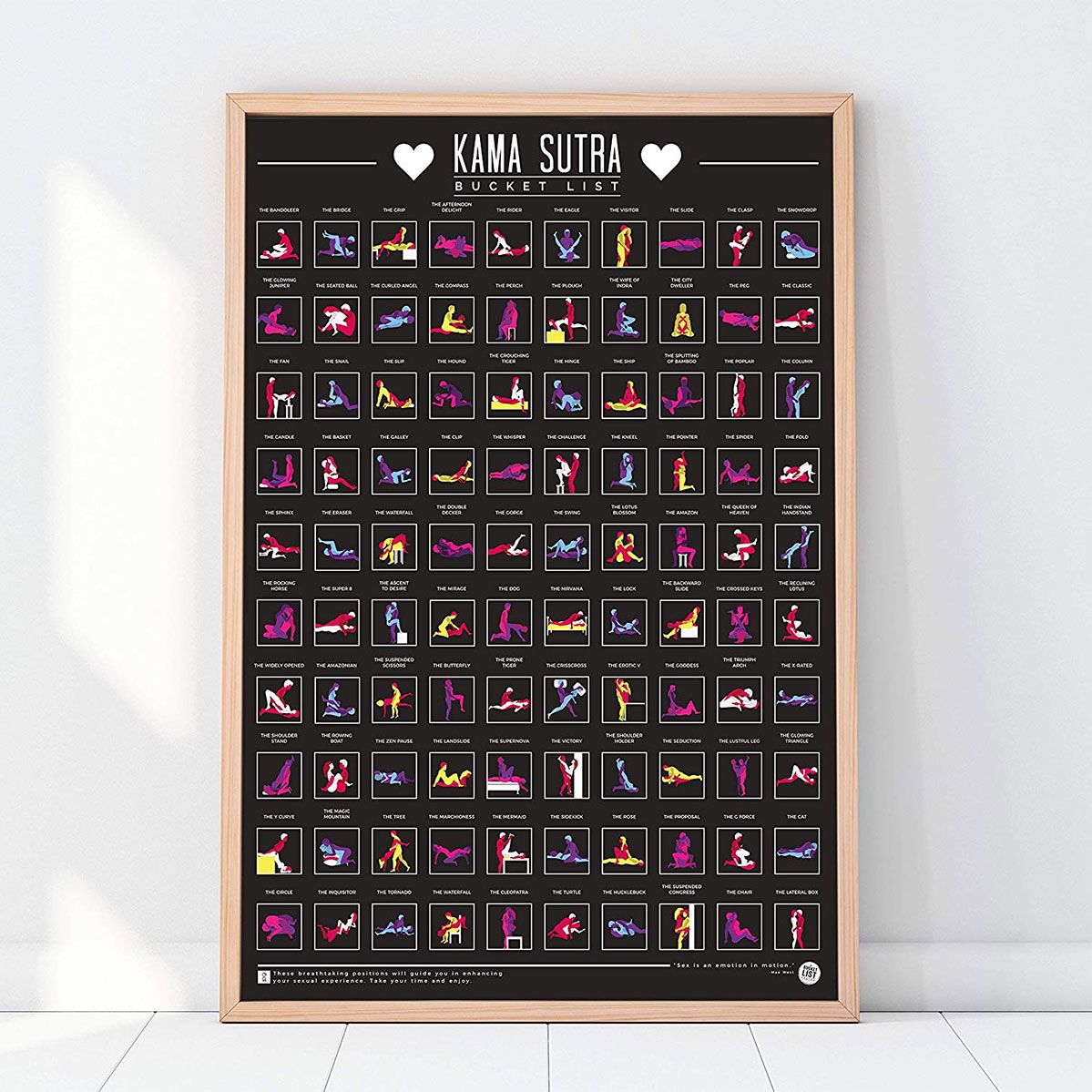 Poster à gratter 100 positions de Kamasutra Poster à gratter 100 positions de Kamasutra