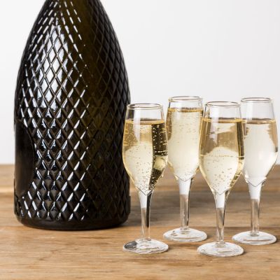Cadeau crémaillère - Verres à shot en forme de flûtes à Champagne - Lot de 4