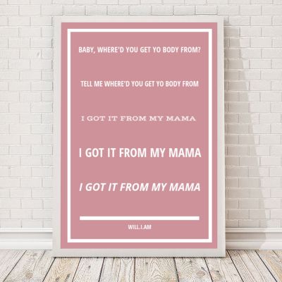 Idées cadeaux parents - Paroles de chanson - Poster personnalisable