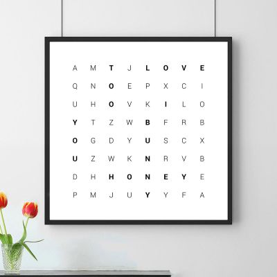 Idées cadeaux parents - Pêle-mêle de mots - Affiche personnalisée