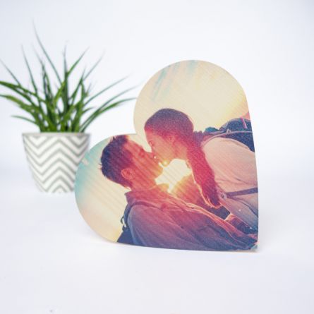 Photo sur Bois en forme de Coeur
