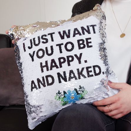 Housse de Coussin Glitter Personnalisable - Argent