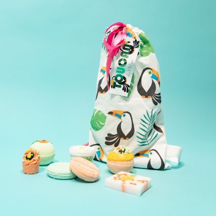 Sac cadeaux Toucan avec ses Bombes de bain