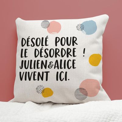 Housse de Coussin Texte Personnalisable Housse de Coussin Texte Personnalisable