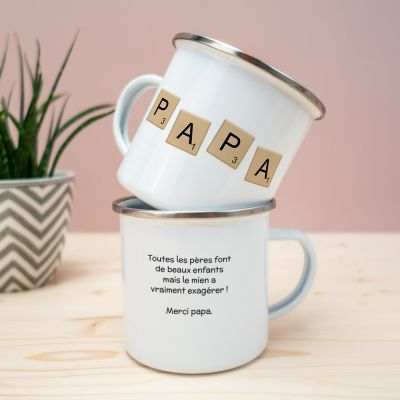 Tasse en métal Personnalisable Scrabble Tasse en métal Personnalisable Scrabble