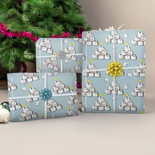 Papier cadeau avec motif papier toilette